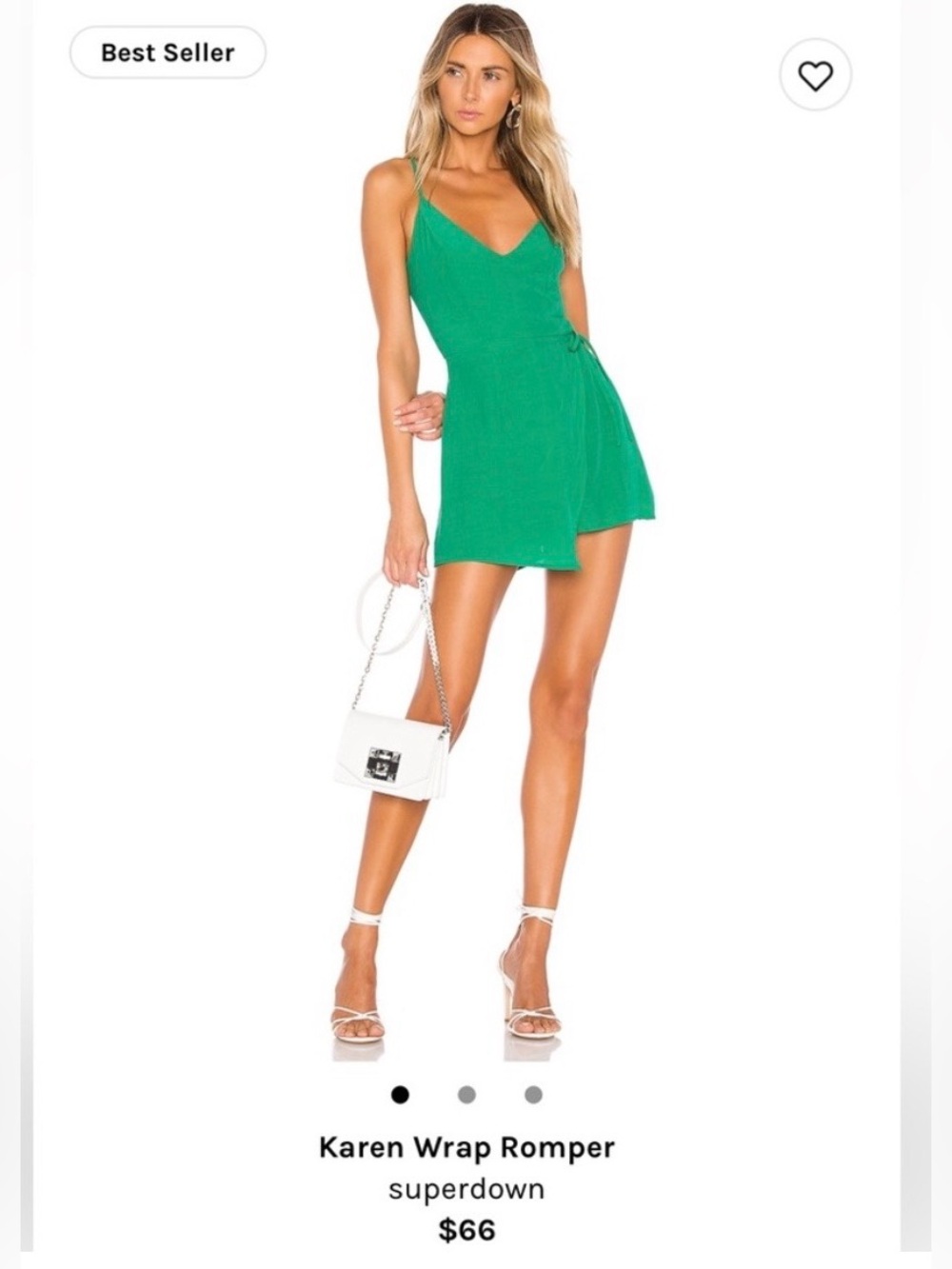 superdown Emerald Green Wrap Romper